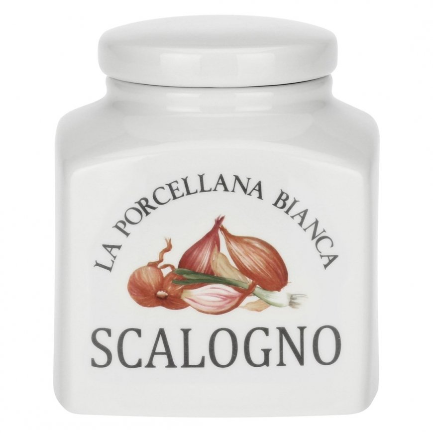 LA PORCELLANA BIANCA Conserva šalotes trauks