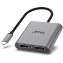 Unitek V1404A USB-C līdz 2x DP 1.4 8K 60Hz porta adapteris Unitek V1404A USB-C līdz 2x DP 1.4 8K 60Hz porta adapteris