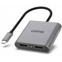 Unitek V1404A USB-C kuni 2x DP 1.4 8K 60Hz pordiadapter Unitek V1404A USB-C kuni 2x DP 1.4 8K 60Hz pordiadapter