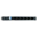 Techly I-CASE STRIP-16SH power distribution unit (PDU) 6 AC outlet(s) 1.5U Black, Silver Techly I-CASE STRIP-16SH power distribution unit (PDU) 6 AC outlet(s) 1.5U Black, Silver