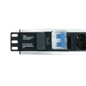 Techly I-CASE STRIP-16SH tehonjakeluyksikkö 6 AC-pistorasia(a) 1.5U musta, Hopea Techly I-CASE STRIP-16SH tehonjakeluyksikkö 6 AC-pistorasia(a) 1.5U musta, Hopea