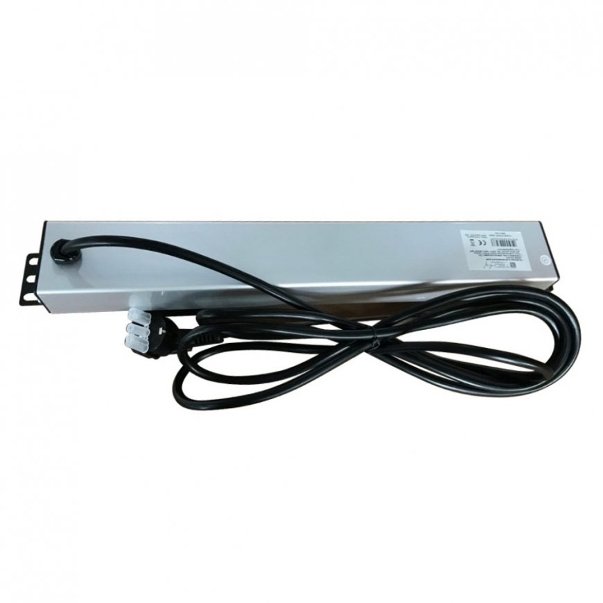 Techly I-CASE STRIP-16SH tehonjakeluyksikkö 6 AC-pistorasia(a) 1.5U musta, Hopea – 5