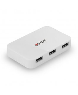 Lindy 43143 interfeisa centrmezgls USB 3.2 Gen 1 (3.1 Gen 1) Type-A 5000 Mbit/s Balts