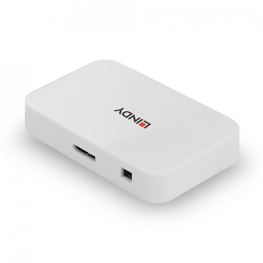 Lindy 43143 keskitin USB 3.2 Gen 1 (3.1 Gen 1) Type-A 5000 Mbit/s Valkoinen – 2