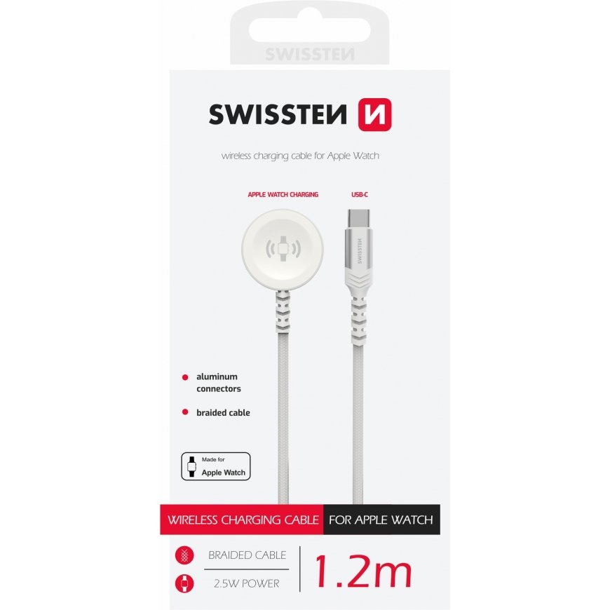 Swissten Braided Metal Magnetic Wireless Charger