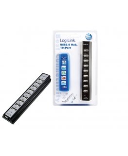 LogiLink UA0096 interface hub 480 Mbit/s Black