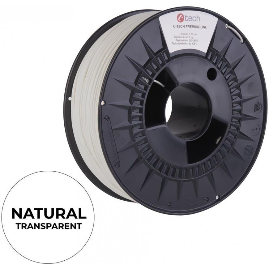 3D C-TECH PREMIUM LINE PLA filament 1,75mm 1kg naturaalne