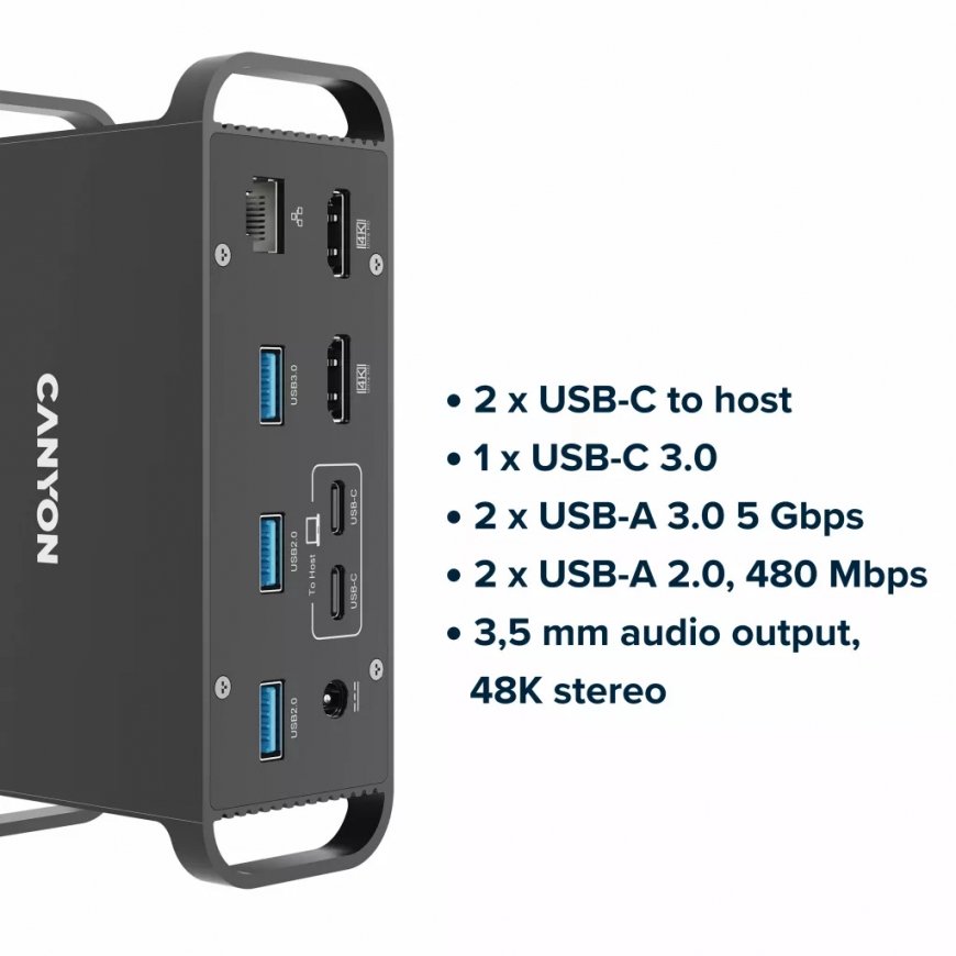Canyon CNS-HDS95ST laptop dock/port replicator Docking USB 3.2 Gen 2 (3.1 Gen 2) Type-C Black – 4