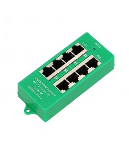 Extralink ACTIVE POE INJECTOR 4 PORT GIGABIT 802.3AT/AF MODE A - 1 Gbps - 4-Port Gigabitinis eternetas 48 V