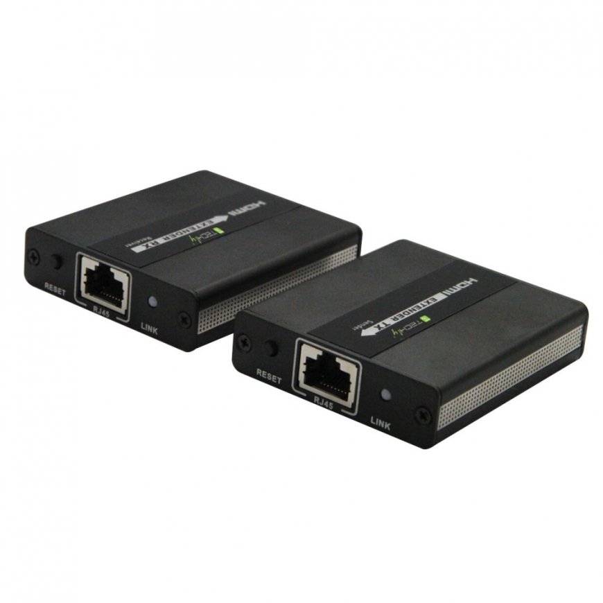 Techly IDATA EXT-E71 vaizdo ir garso signalų ilgintuvas AV siųstuvas ir imtuvas Juoda