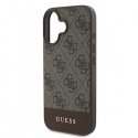 Guess PU 4G Stripe Case for iPhone 16 Brown