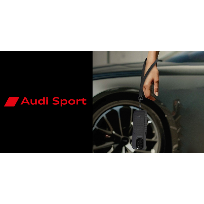 Audi uniwersalna smycz do telefonu 28cm 10mm Leather szary|gray