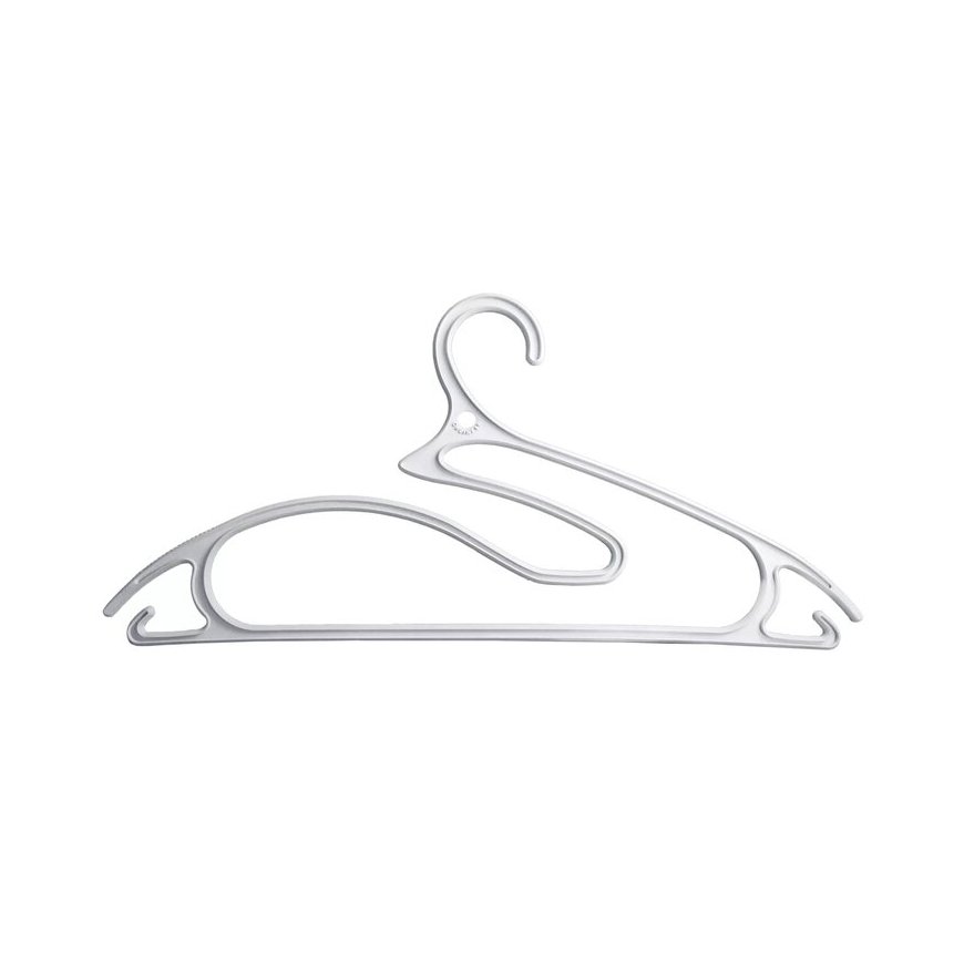 Clothes hangers 5pcs plastic 5in1 Collection 42cm white