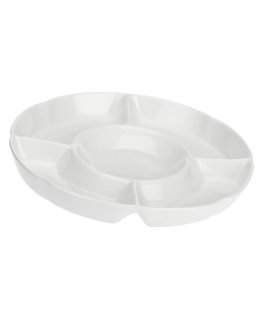 Convivio Round Snack Tray - White, 35.5 cm