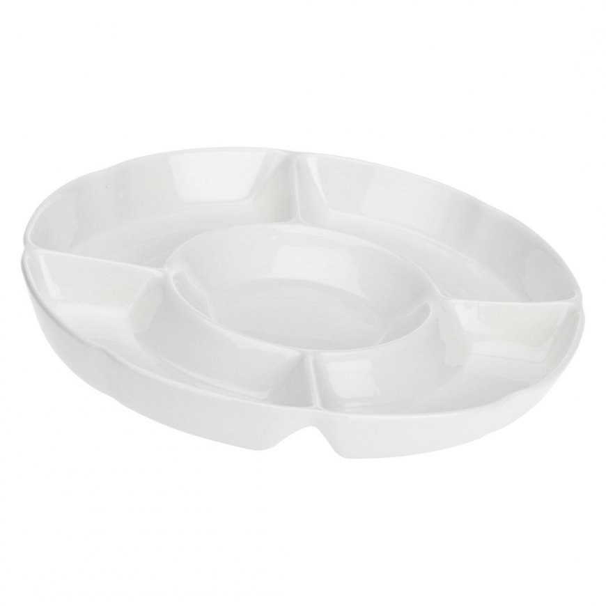 Convivio ümmargune suupistealus - valge, 35,5 cm