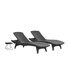 Sun lounger set 2 pcs + table Pacific grey
