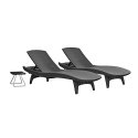 Sun lounger set 2 pcs + table Pacific grey Sun lounger set 2 pcs + table Pacific grey