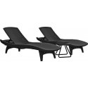 Sun lounger set 2 pcs + table Pacific grey Sun lounger set 2 pcs + table Pacific grey