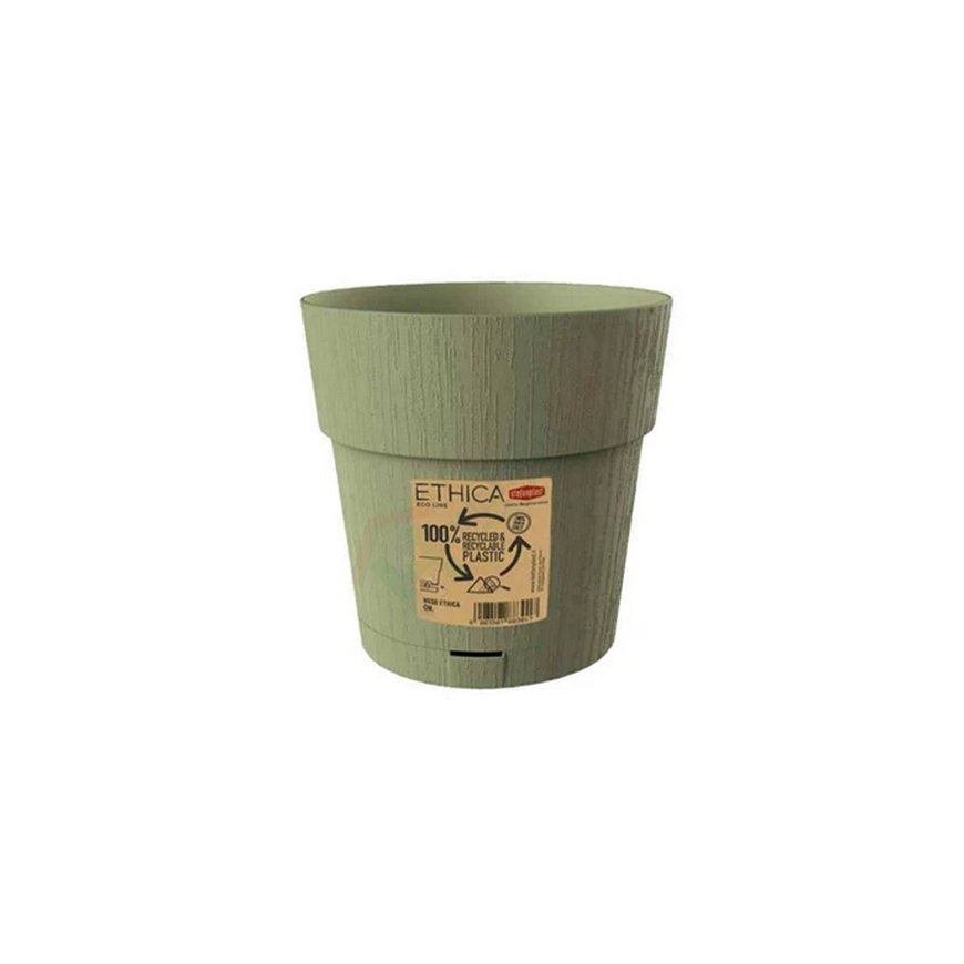 Flower pot with tray Ethica Ø20x19cm green