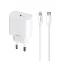 Maxlife MXTC-06-20C PD QC charger 1x USB-C 20W white + USB-C - L