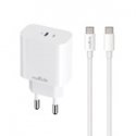 Maxlife MXTC-06-20C PD QC charger 1x USB-C 20W white + USB-C - L