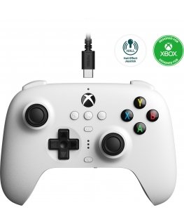 8BitDo Ultimate Wired Controller - Hall Edition wired game controller, white, Xbox / PC