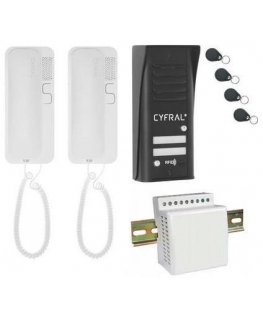 INTERCOM CYFRAL COSMO 2-TENANT BLACK