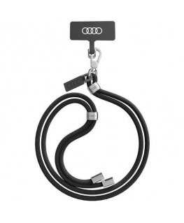Audi uniwersalna smycz do telefonu 120cm 6mm crossbody czarny|bl