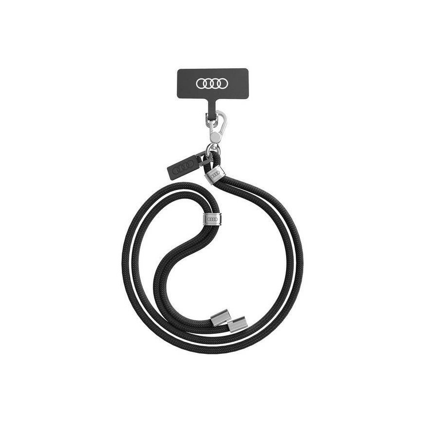 Audi uniwersalna smycz do telefonu 120cm 6mm crossbody czarny|bl
