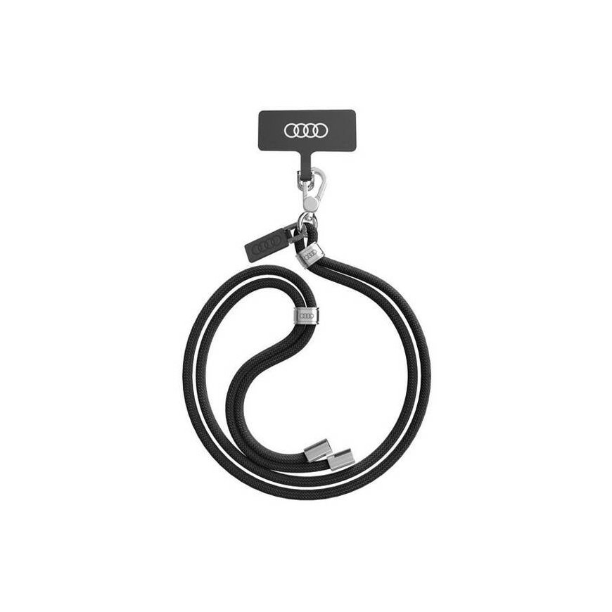 Audi uniwersalna smycz do telefonu 120cm 6mm crossbody czarny|bl – 2