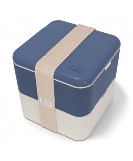 Monbento Bento Square Natural Blue niebieski