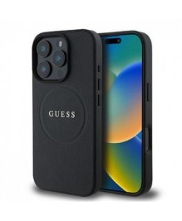 Guess PU 4G Peony MagSafe Case for iPhone 16 Pro Black
