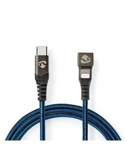 Nedis GCTB39650AL10 Lightning-kaapeli 1 m musta, Sininen