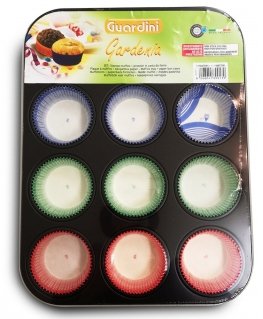 Cupcake tin 12 pcs. Gardenia 27 x 35 x 3 cm + paper cake moulds