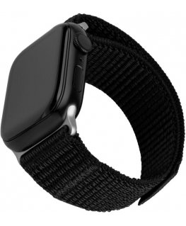 Fixed älykellon nailonranneke, Apple Watch Ultra 49 mm, musta