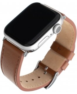 Fixed smartwatch leather strap, Apple Watch 42 / 44 / 45 / 49 mm, brown