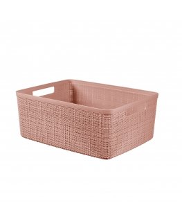 Basket Jute square 17L 28x28x27cm pink