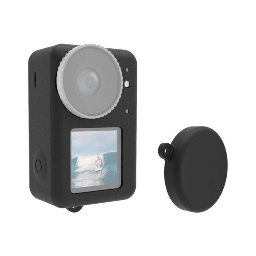 Silicone case Puluz for DJI Osmo Action 4/3 with lens cover (black)