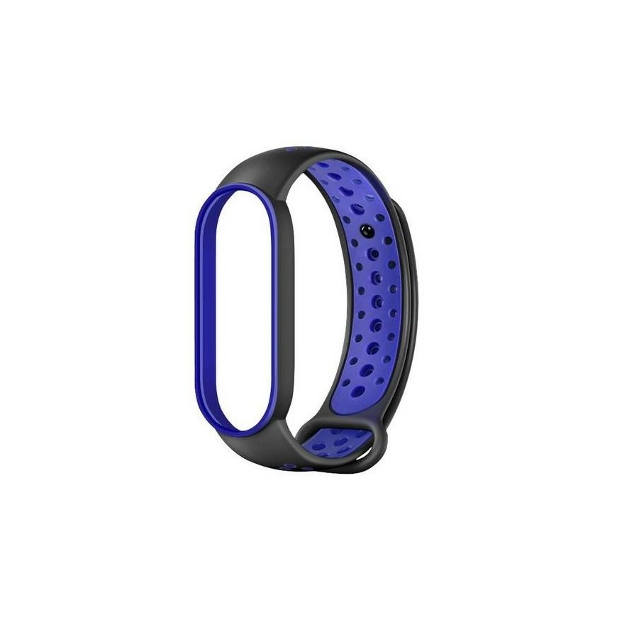 Beline pasek Design Mi Band 7|6|5 czarno-niebieski |black-blue