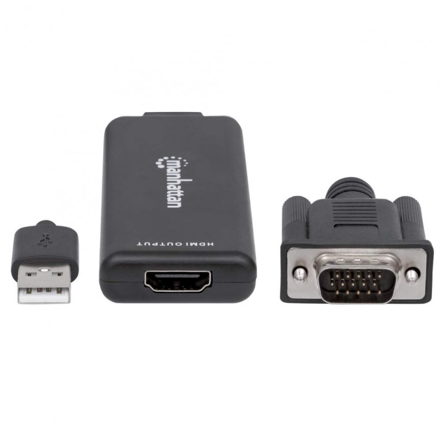 Manhattan 152426 video kabeļu aksesuārs 1 m USB Type-A + VGA (D-Sub) HDMI Melns – 2