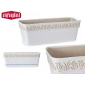 Flower box with tray Gaia 50x18x17cm white Flower box with tray Gaia 50x18x17cm white
