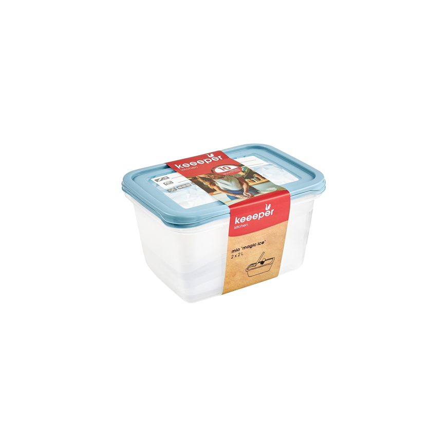 Set of food containers rectangular 2x2L Mia "Magic Ice" transpar – 2