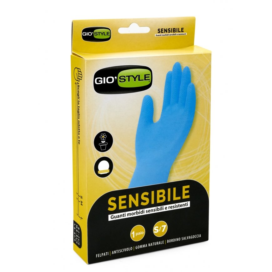 Multifunctional and sensitive natural latex gloves blue S|7 size