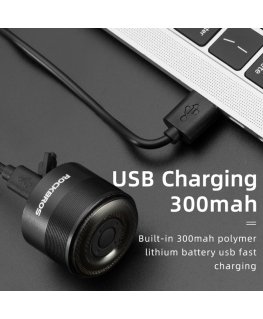 Rockbros Q1 rear bicycle light 7 colors LED micro USB - black