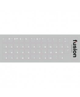 Fusion Laminated Keyboard Stickers RU transparent | white