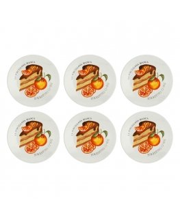 Set of 6 Goloserie Cake Plates - White, 17.5 cm