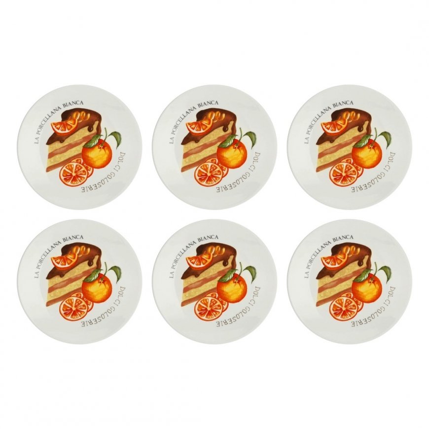 Komplektis 6 Goloserie koogiplaati - valge, 17,5 cm