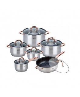 Set of pots, 12 pieces, rose gold color KINGHoff.