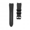 20mm Silicone Patch Leather Watch Strap (130mm M/L) Black