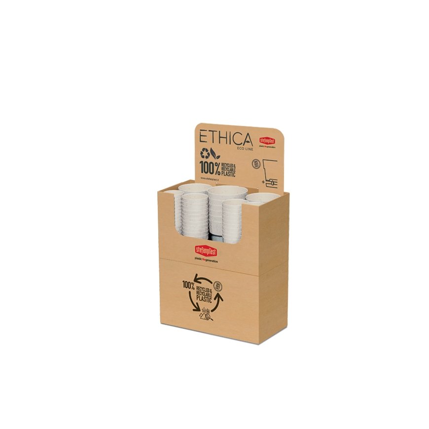Flower pot with tray Ethica Ø25x25cm white